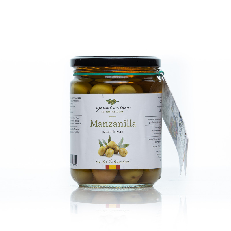 Spanissimo Oliven "Manzanilla" natur, mit Kern Spanissimo Oliven "Manzanilla" natur, mit Kern