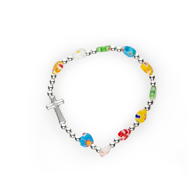 Armband mit bunten Glas-Herzen Armband mit bunten Glas-Herzen